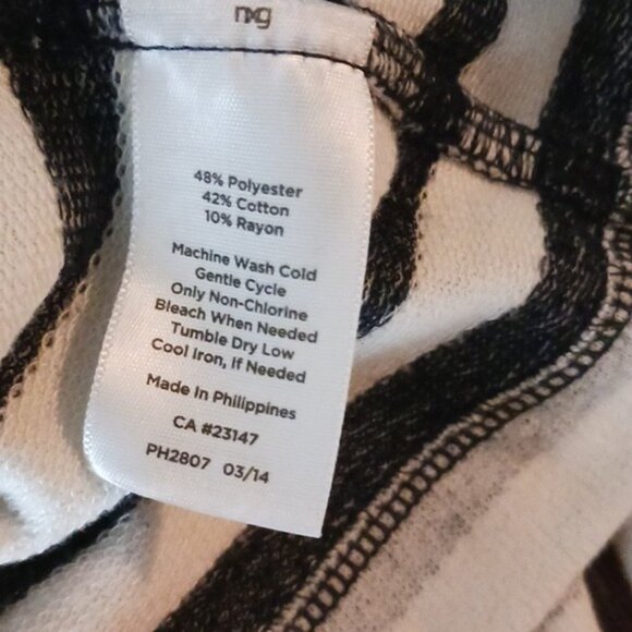 Talbots T Shirt Blue White Striped Inside Out 3/4 Sleeve Casual Womens Size M - Picture 7 of 7